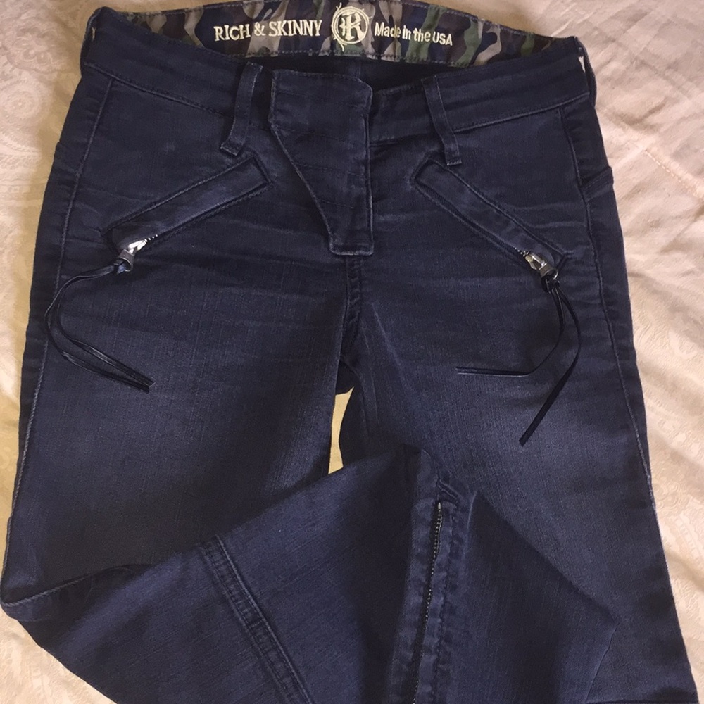 Rich & Skinny Black Fade Skinny moto Jeans Size 23